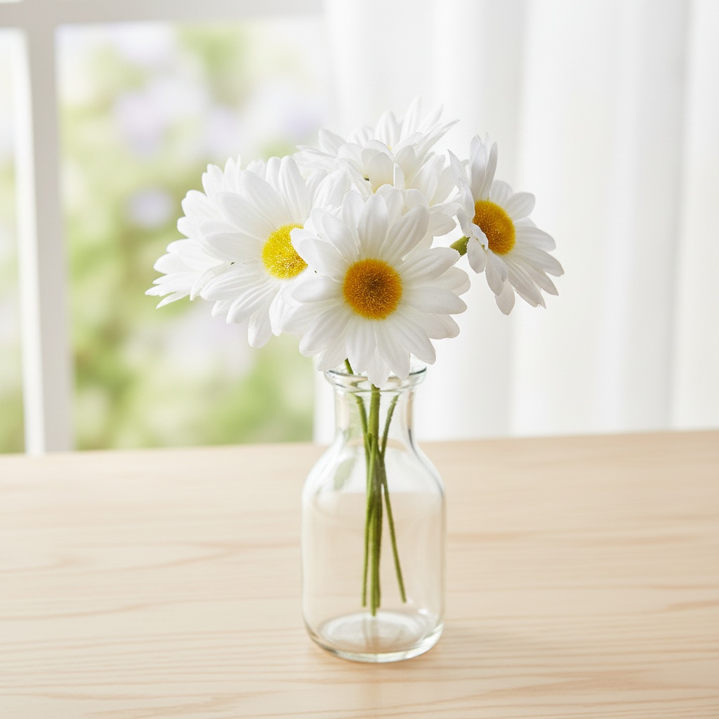 Marguerit Blomster - 6 stk (4,5 x 12 cm) | Blomst Kunstige blomster - Temashop