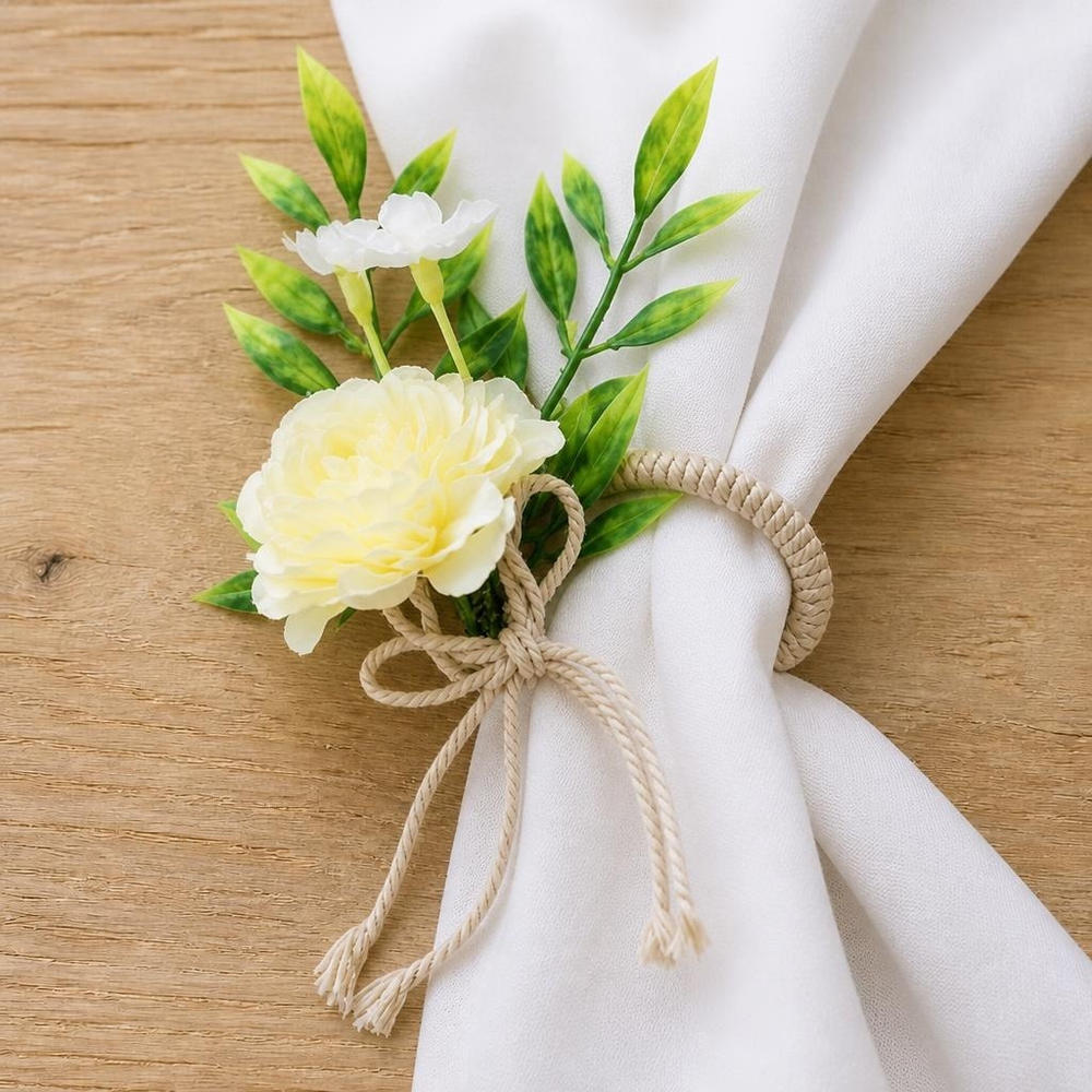 Blomst Servietring Grøn - 1 stk (Ø 5 cm) | Blomst Servietringe - Temashop