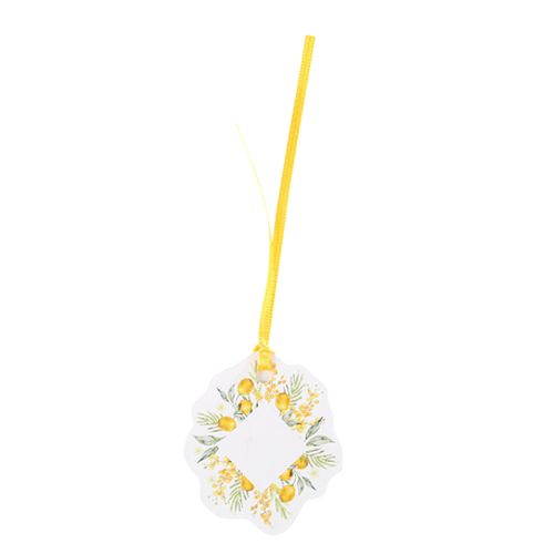 Citron Etiketter Med Satinbånd Gul