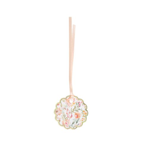 Blomster Gavemærker med Satinbånd - 10 stk (Ø 4 cm) | Blomst Gavetilbehør - Temashop