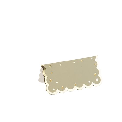 Bølgekant Bordkort Med Guldprikker - 8 stk (8 x 4 cm) | Guld tema Bordnumre / bordkort / holdere - Temashop