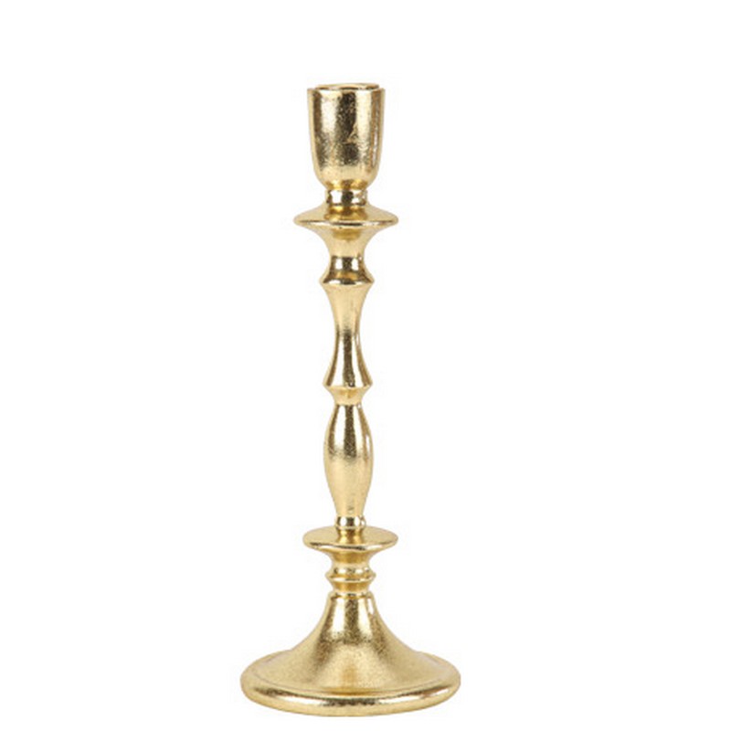 Gabina Høj Lysestage Guld - 1 stk (10 x 28 cm) | Guld tema Lys / lysestager - Temashop