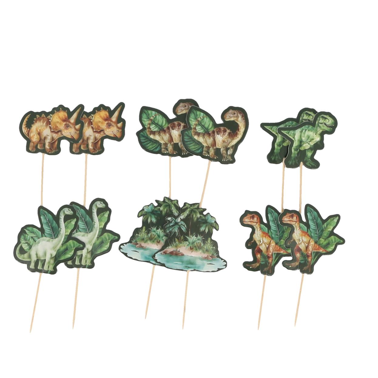 Dinosaur Kagepinde - 12 stk (9,5 cm) | Dinosaurus Kagepinde - Temashop