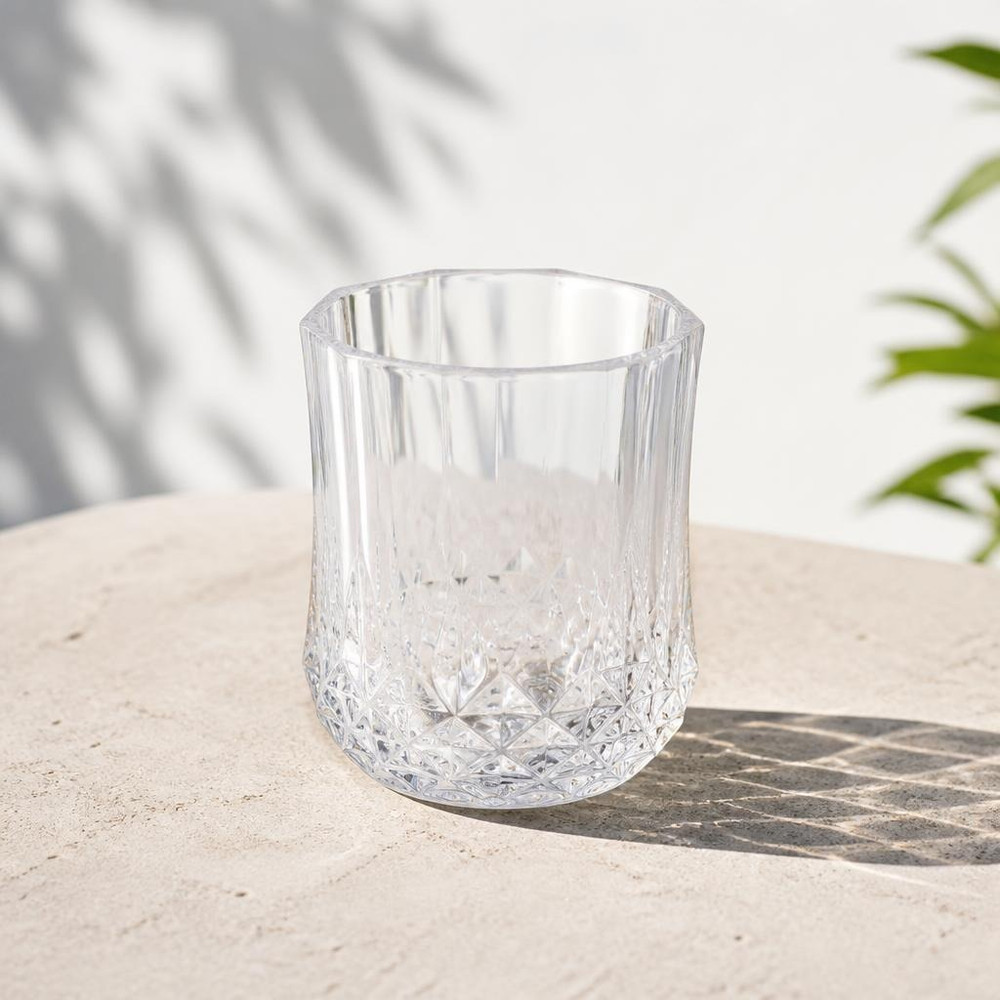Facetteret Plastglas Klar - 1 stk (260 ml) | Drinks Drinksglas - Temashop