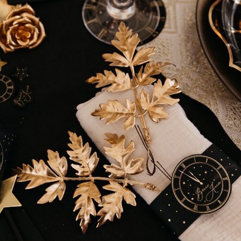Glittergren Mat Guld - 1 stk (20 cm) | Natur tema Kunstige blomster - Temashop