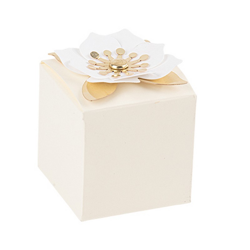 Blomst Gaveæsker Hvid - 10 stk (5 x 5 cm) | Blomst Æsker - Temashop