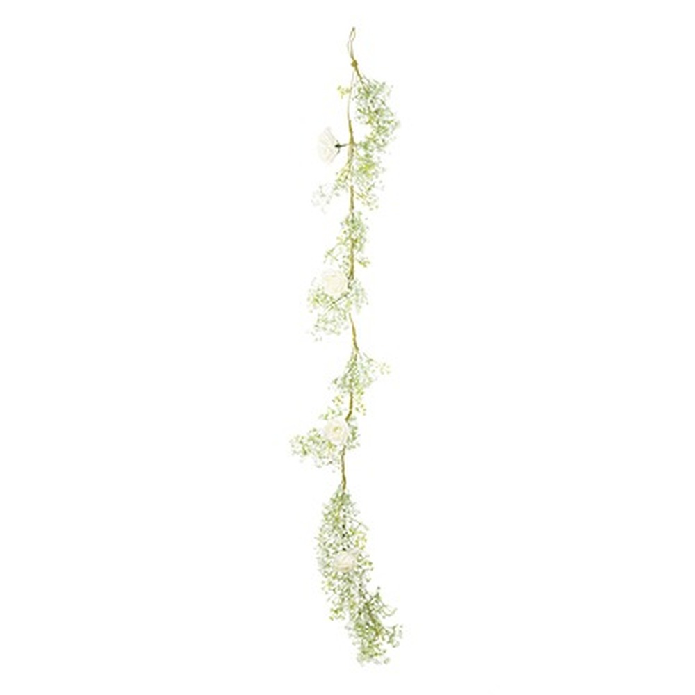 Kunstig Blomster Guirlande Hvid/Grøn