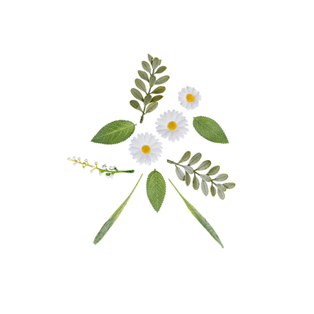 Marguerit Kunstige Blomster Hvid/Gul/Grøn - 11 stk (4,5 x 12 cm) | Blomst Kunstige blomster - Temashop