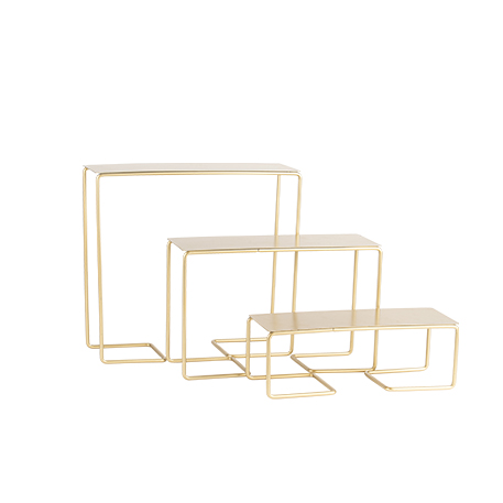 Rektangulær Præsentationsstativ Guld - 3 stk (9 - 27 cm) | Guld tema Display / Stativer - Temashop