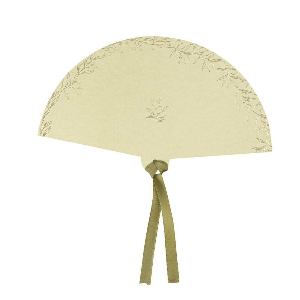 Oliven Vifter Grøn - 10 stk (20 x 11,5 cm) | Grønt tema Vifte - Temashop