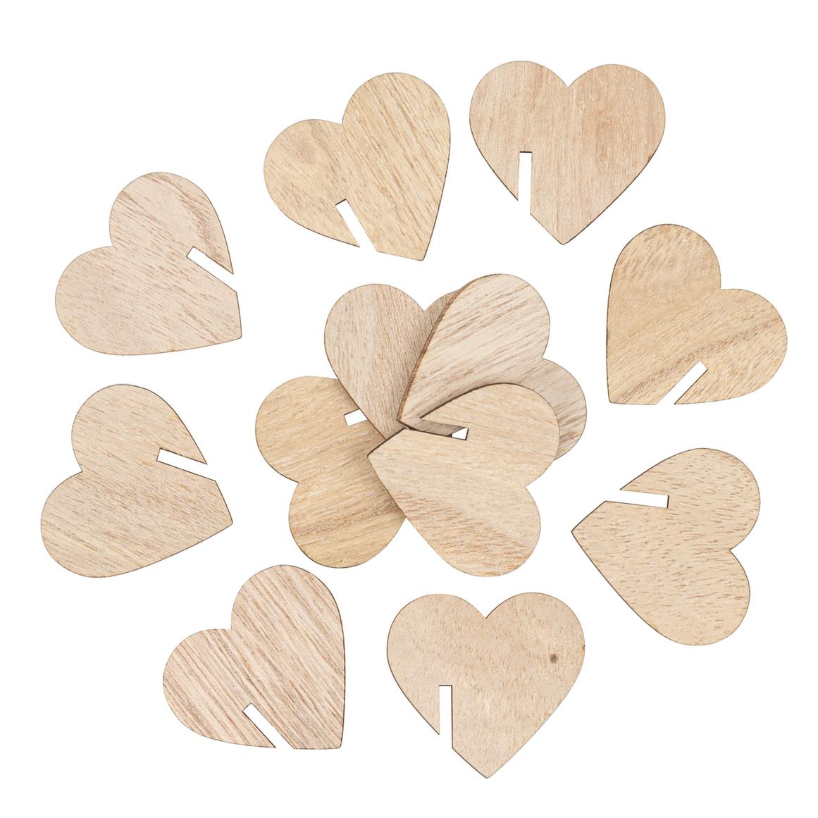 Hjerte Vinglasmærker Træ - 12 stk (4,5 x 4 cm) | Kærlighed Bordnumre / bordkort / holdere - Temashop