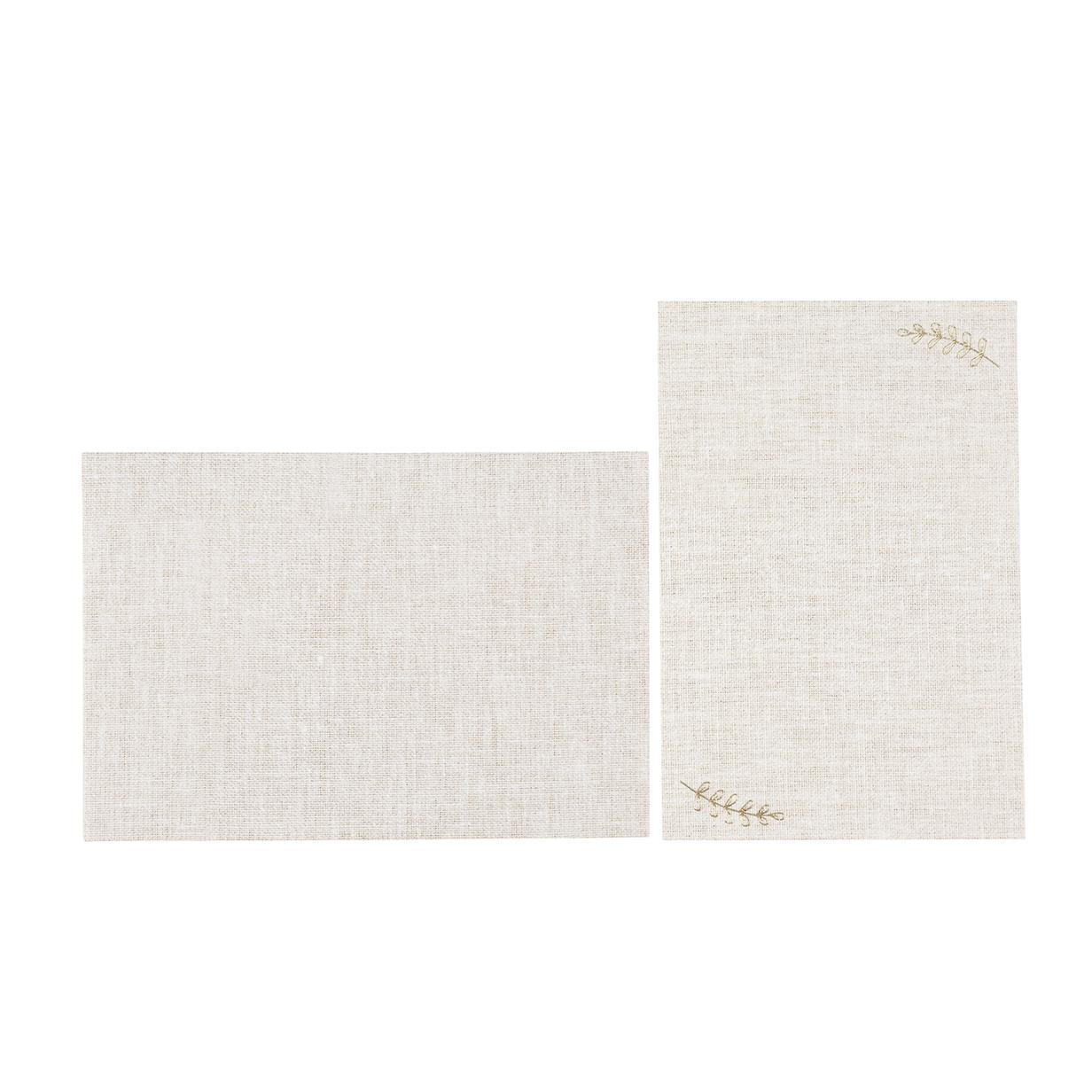 Bladmotiv Invitationer Med Kuverter Beige/Guld - 10 stk (10 x 15 cm) | Natur tema Invitationer - Temashop