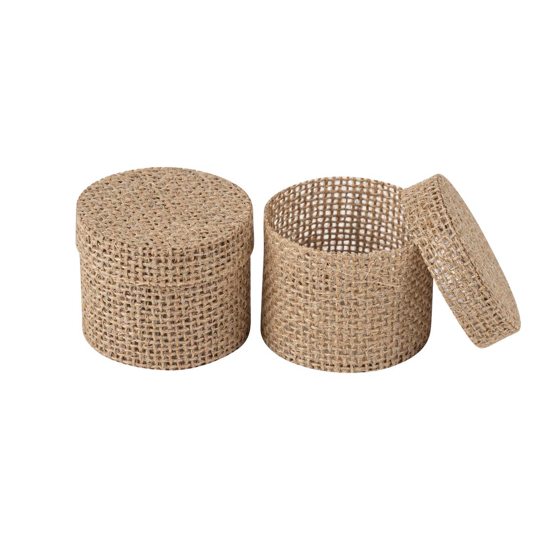 Runde Jute Æsker Natur - 2 stk (Ø 5,5 x 4,5 cm) - Temashop