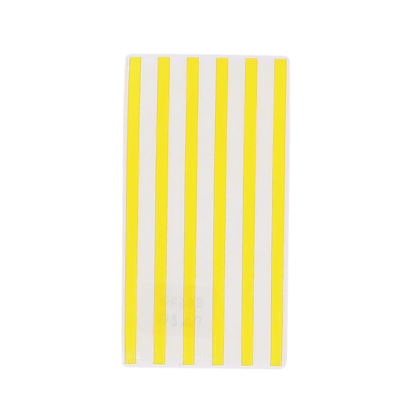 Stribede Madposer Gul/Klar - 10 stk (8,7 x 16 cm) | Gul tema Poser / Goodiebags - Temashop