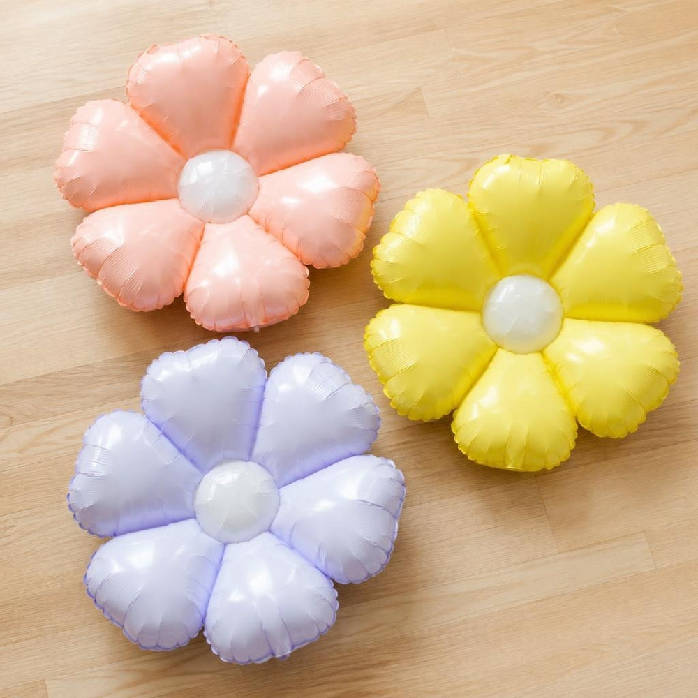 Blomst Folieballoner Lyserød/Gul/Lilla