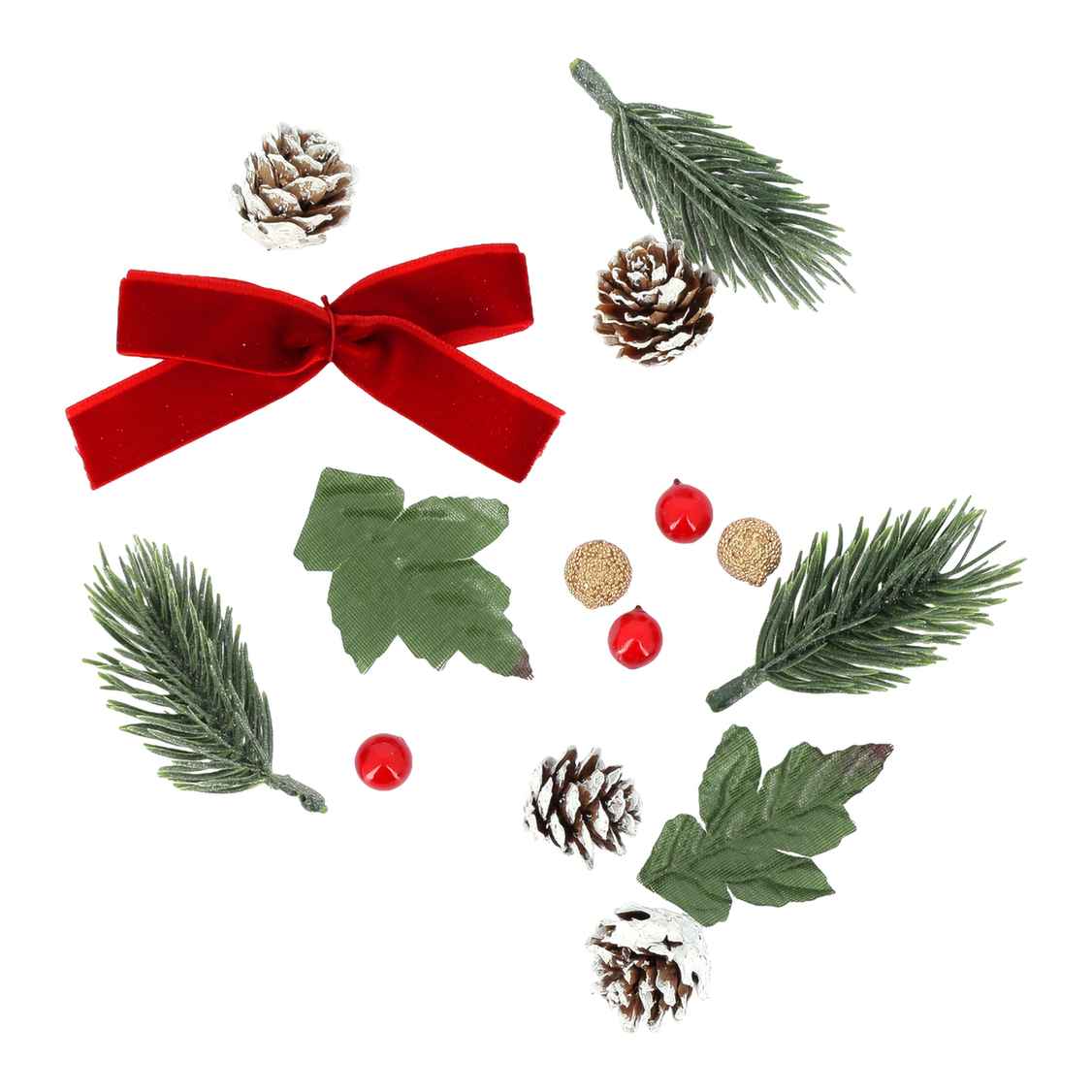 Juleassortiment Rød/Grøn/Guld - 12 dele (8 x 6 cm) | Jul Konfetti - Temashop