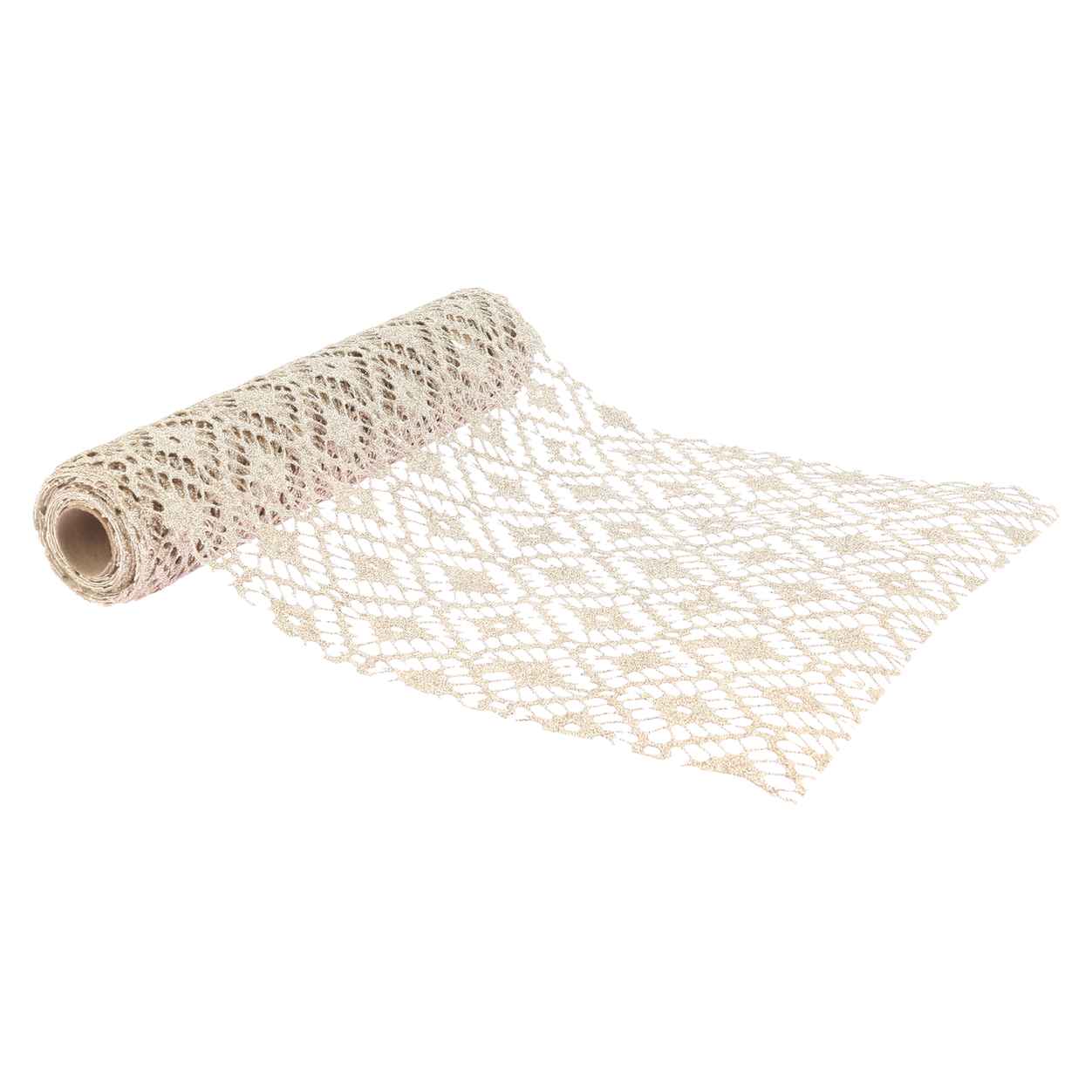 Blonde Bordløber Guld - 1 stk (28 cm x 3 m) | Guld tema Bordløber - Temashop