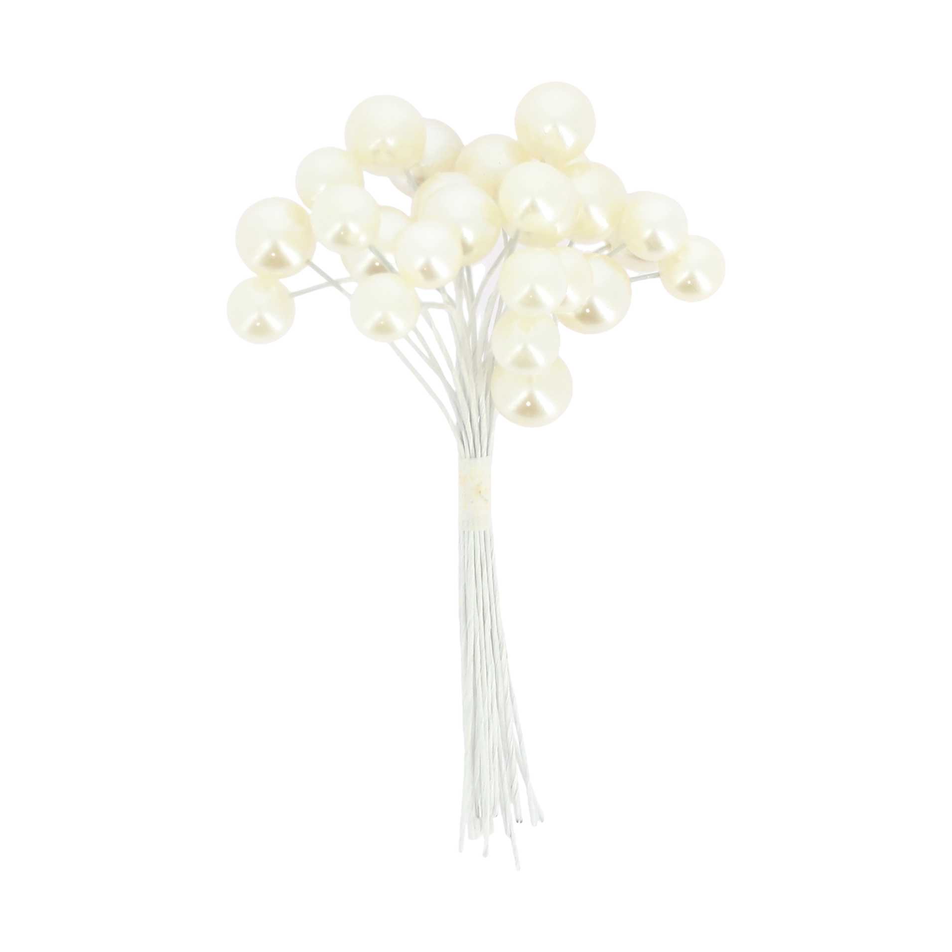 Perlegrene Kunstige Blomster Hvid - 24 stk (10 cm) | Blomst Kunstige blomster - Temashop