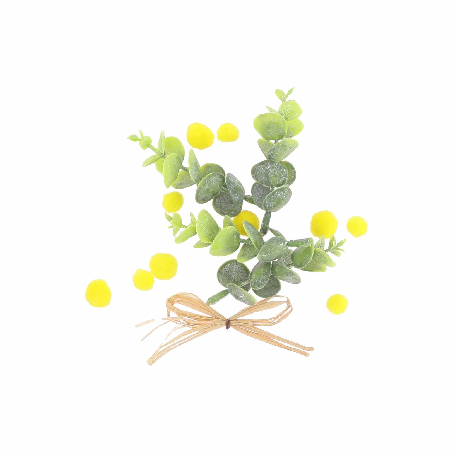 Eucalyptus Kunstige Blomster Grøn/Gul - 15 stk (1-8 cm) | Blomst Kunstige blomster - Temashop