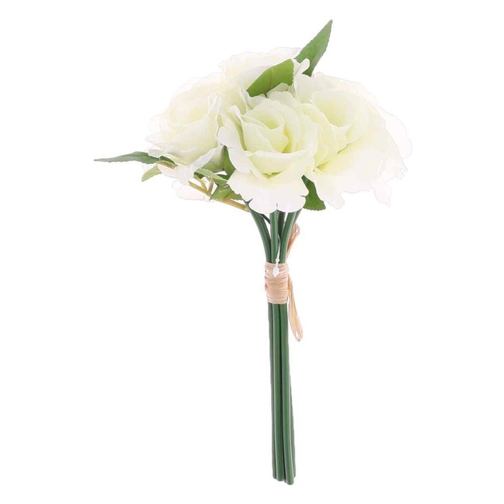 Kunstig Rosenbuket Hvid - 7 stk (25 x Ø 7,5 cm) | Blomst Kunstige blomster - Temashop