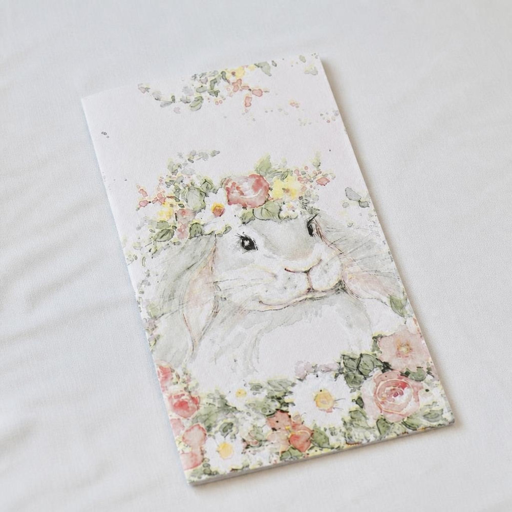 Kanin Blomster Servietter Pastel - 20 stk (33 x 39,5 cm) | Påske Servietter - Temashop