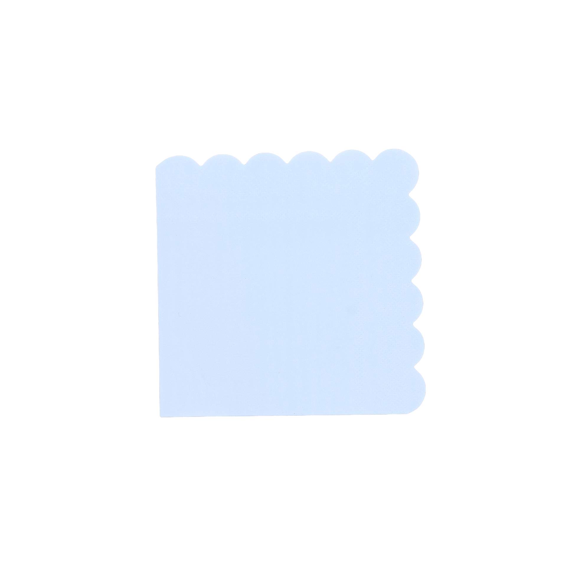 Bølgekant Servietter Lyseblå - 20 stk (24 x 24 cm) | Lyseblåt Tema Servietter - Temashop