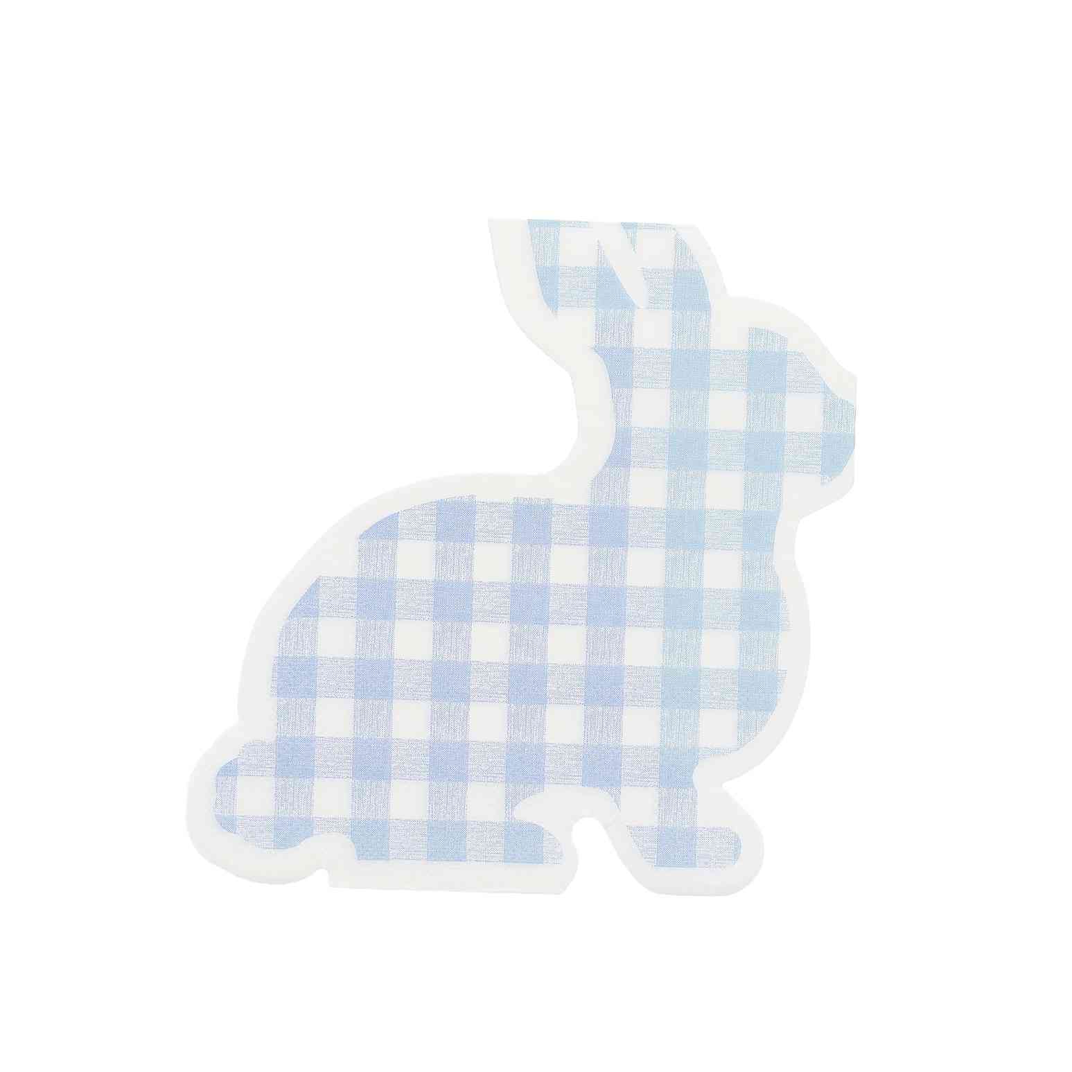 Kanin Servietter Lyseblå/Hvid Ternet - 20 stk (32 x 32,5 cm) | Påske Servietter - Temashop
