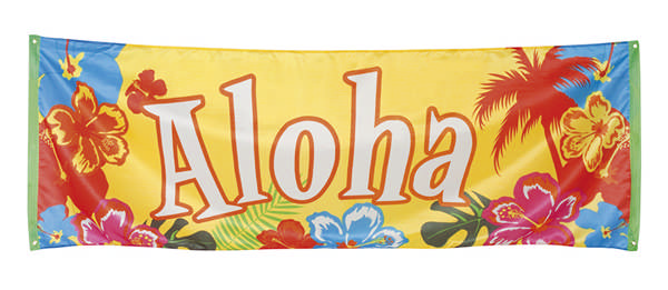 Aloha Banner - 1 stk (74 x 220 cm) | Hawaii Bannere - Temashop