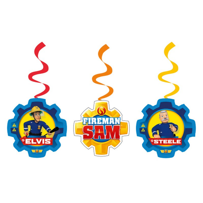 Brandmand Sam Swirls - 6 stk (61 cm) | Brandmand Sam Spiraler/string - Temashop