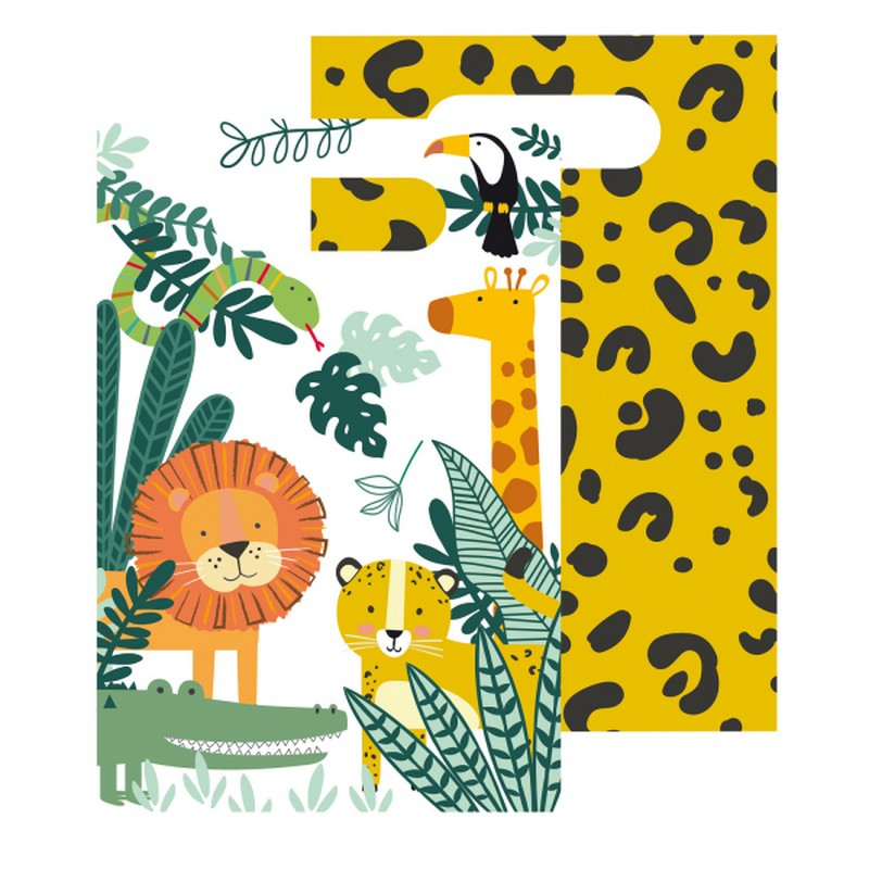 Jungle Slikposer - 8 stk (16,5 x 23 cm) | Jungle tema Poser / Goodiebags - Temashop