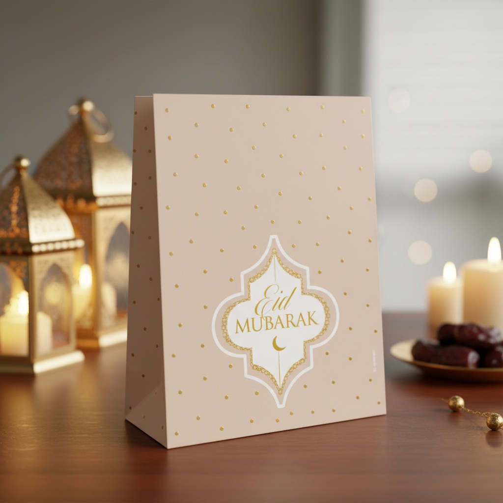 Eid Ramadan Poser - 4 stk (15 x 21 x 6 cm) | Eid Poser / Goodiebags - Temashop
