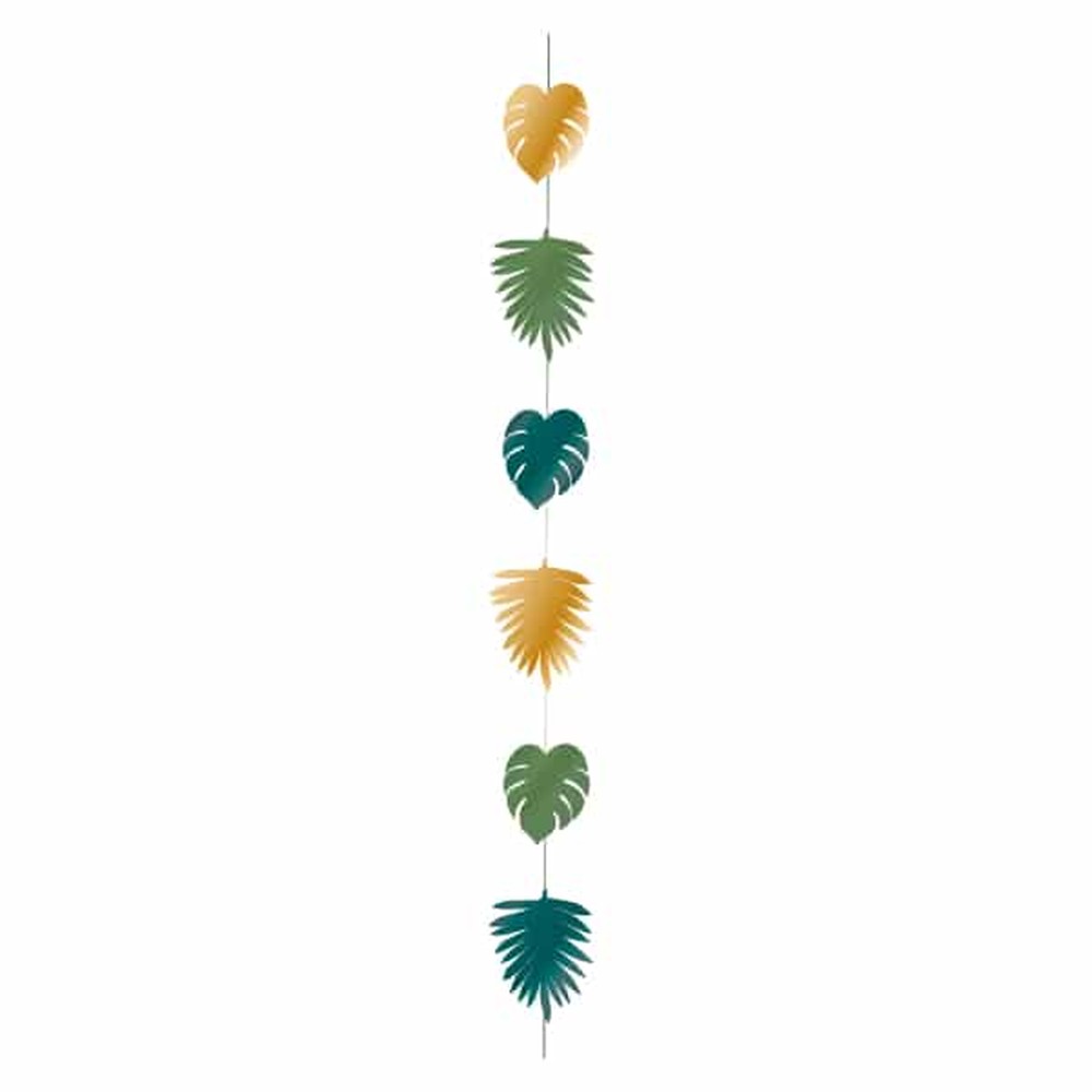 Hængende Bladdekorationer Grøn/Guld - 4 stk (130 cm) | Hawaii Hængedekoration - Temashop