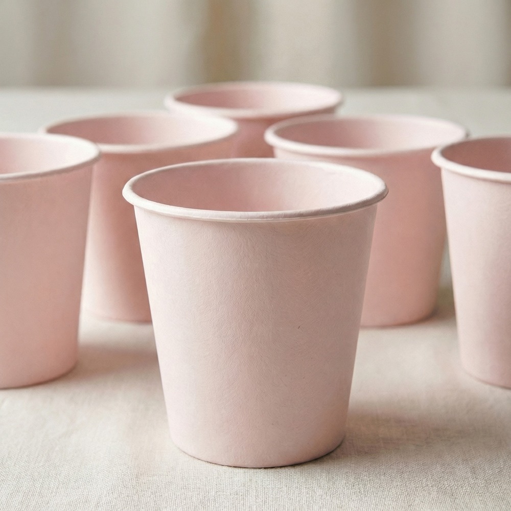 Sukkerrør Krus Lyserød - 6 stk (310 ml) | Pink tema Krus - Temashop