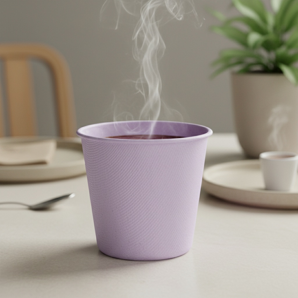 Sukkerrør Krus Lilla - 6 stk (310 ml) | Lilla tema Krus - Temashop