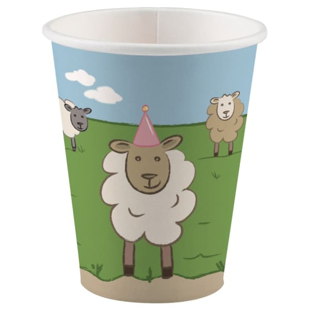 Bondegård Papkrus - 8 stk (250 ml) | Gård tema Krus - Temashop