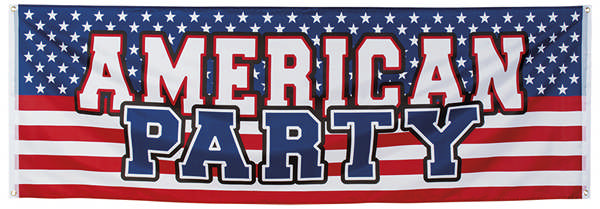 American Party Banner - 1 stk (74 x 220 cm) | Amerika Bannere - Temashop