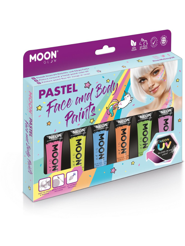 Ansigtsmaling UV Pastel Neon Sminkesæt | UV / Neon Sminke / Makeup - Makeup & Negle - Temashop