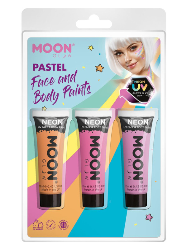 Ansigtsmaling UV Pastel Prinsesse Sminkesæt | Prinsesse Sminke / Makeup - Makeup & Negle - Temashop