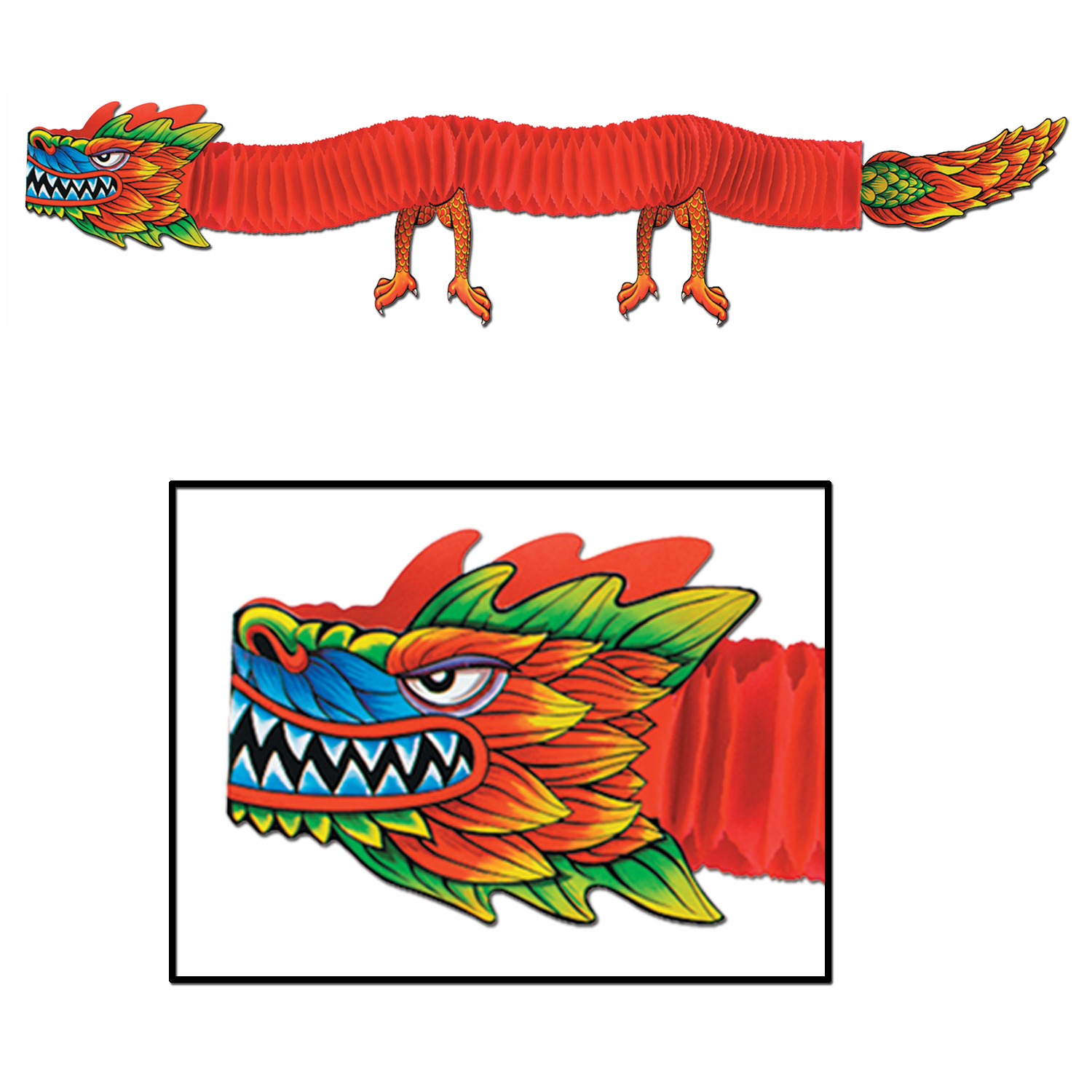Asiatisk Silkepapirs Drage - 1 stk (183 cm) | Asien Centerpieces - Temashop