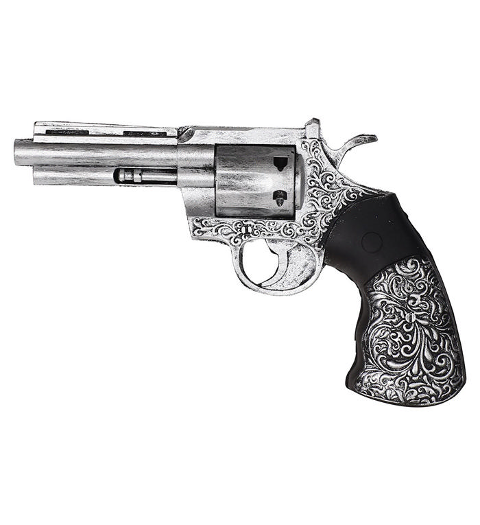 Autentisk Western Revolver Sølv | Det vilde vesten Våben - Kropstilbehør - Temashop