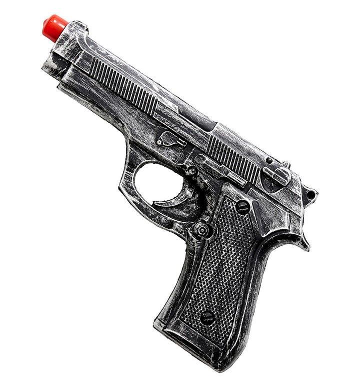 Autentisk Skum Pistol (50-55 cm) | Politi Våben - Kropstilbehør - Temashop
