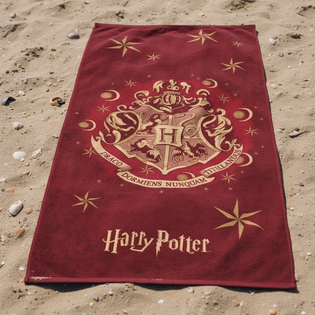 Harry Potter Håndklæde Rød (70 x 140 cm) | Harry Potter Håndklæder - Temashop