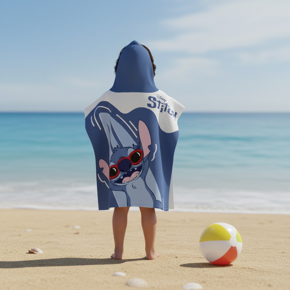 Stitch Surf Håndklædeponcho (55 x 110 cm) | Stitch Hoodie - Temashop