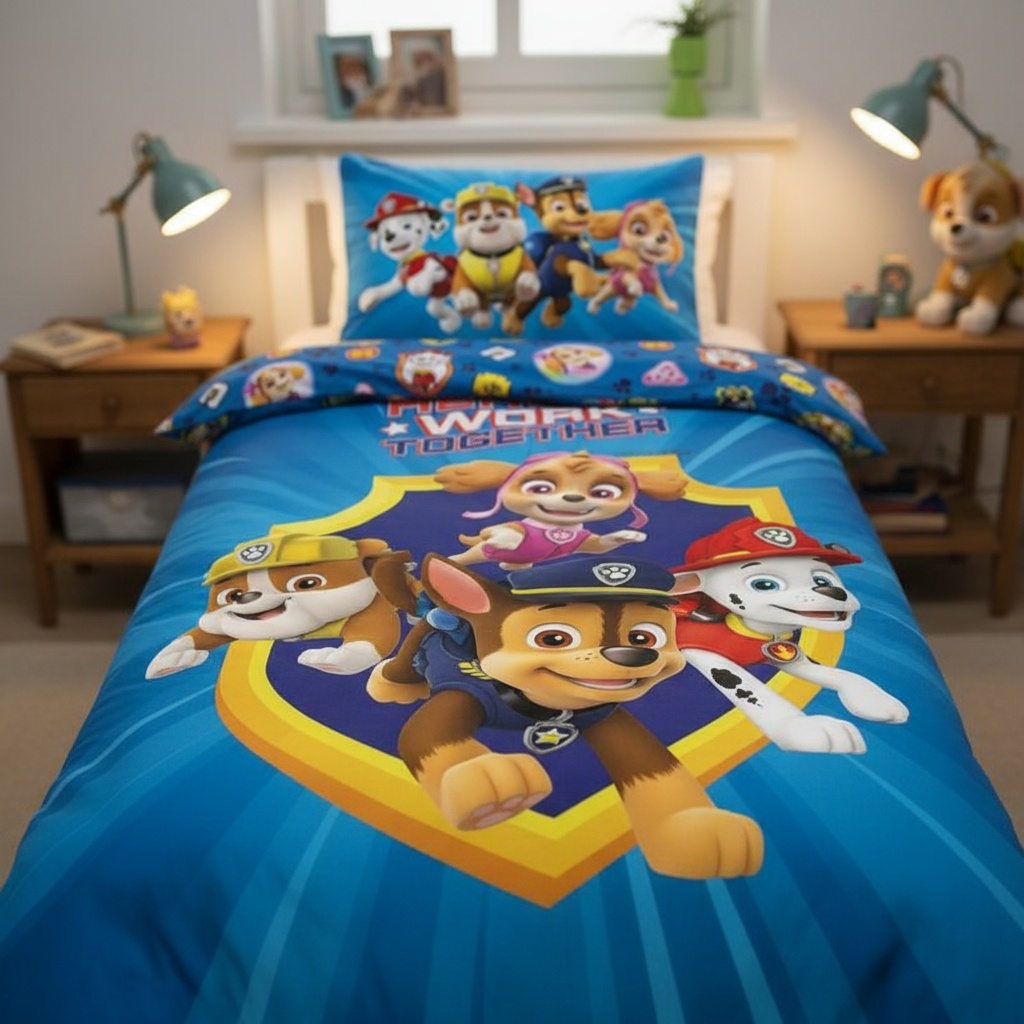 Paw Patrol Teamwork Bomuld Sengetøj (65 x 65 cm) | Paw Patrol Sengetøj - Temashop