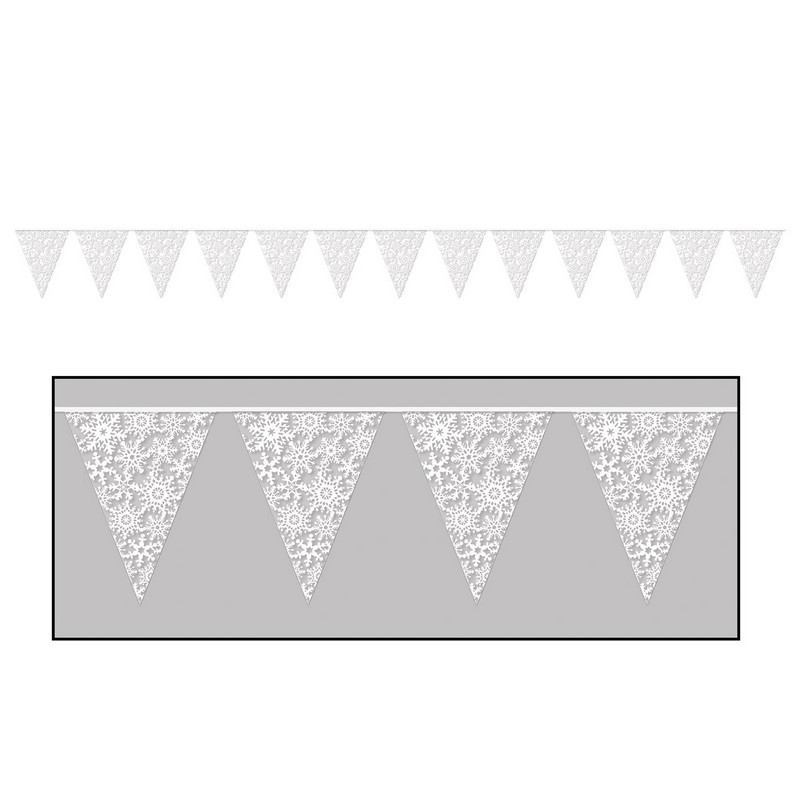 Snefnug Guirlande - 1 stk (27,9 x 365,8 cm) | Julepynt Guirlander - Temashop