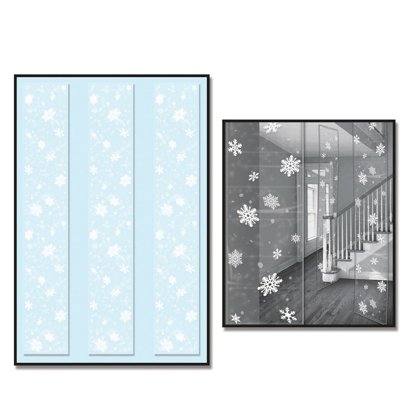 Snefnug Vægbaggrunde - 3 stk (30,5 x 182,9 cm) | Julepynt Vægbaggrunde - Temashop