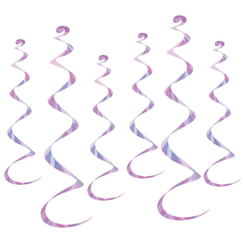 Metalliske Swirls Orange - 6 stk | Orange tema Spiraler/string - Temashop
