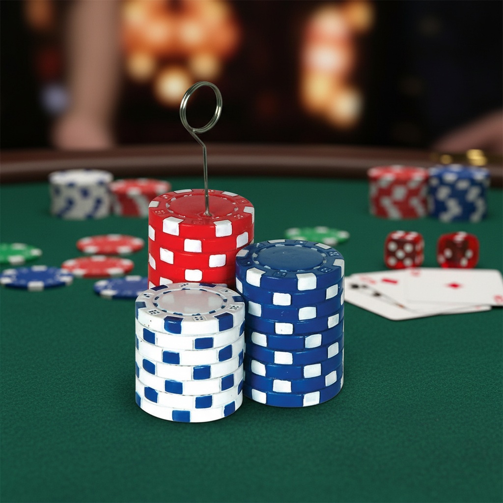 Poker Chips Ballonvægt - 1 stk (6 cm) | Casino Ballonvægte - Temashop
