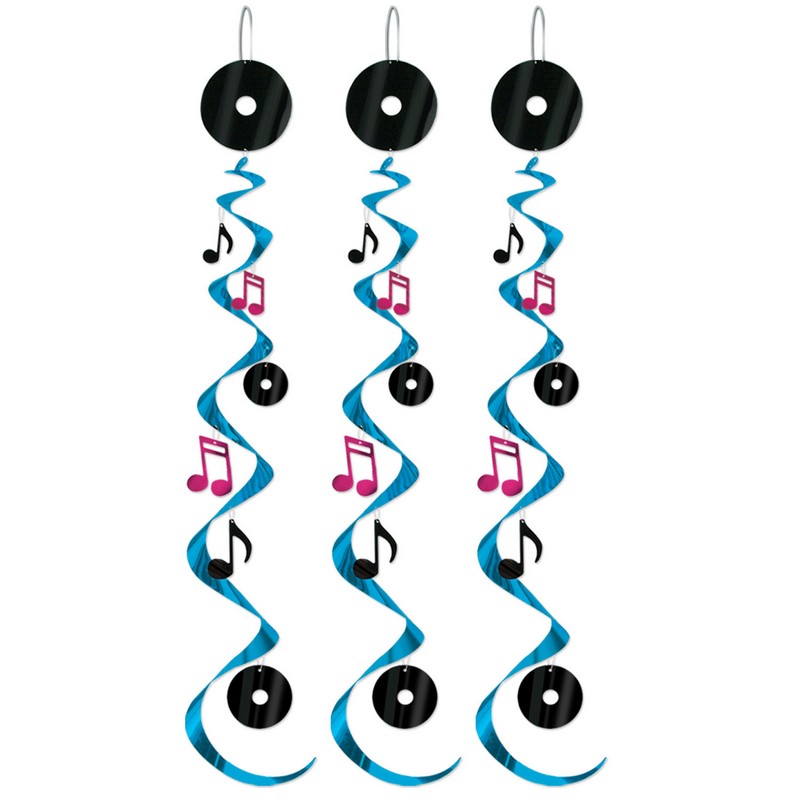 Rock & Roll Swirls - 3 stk (76,2 cm) | 50'erne Rock n' Roll Spiraler/string - Temashop