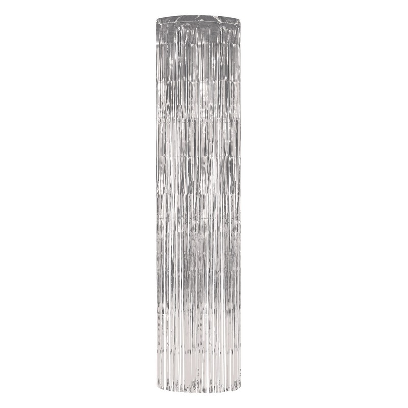 Metallisk Søjle Ophæng Sølv - 1 stk (243,8 x 30,5 cm) | Sølv tema Spiraler/string - Temashop